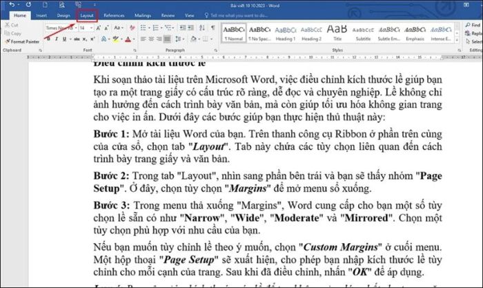 Hướng dẫn gộp trang trong Word bằng cách căn chỉnh lề