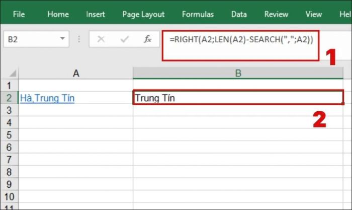 len kết hợp cùng right và search