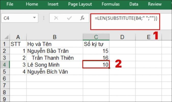 cách sử dụng hàm len kết hợp trong excel