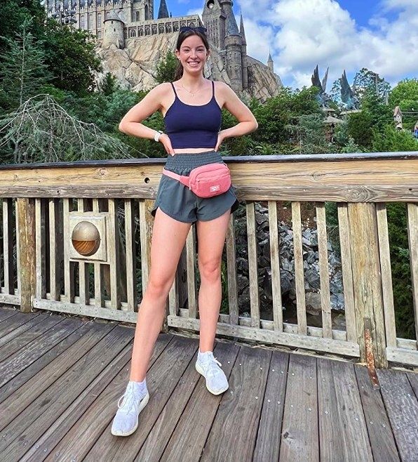 reviewer wearing the shorts