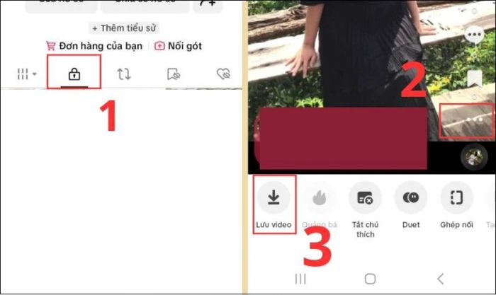 Nhấn vào biểu tượng Ba chấm và chọn Lưu video