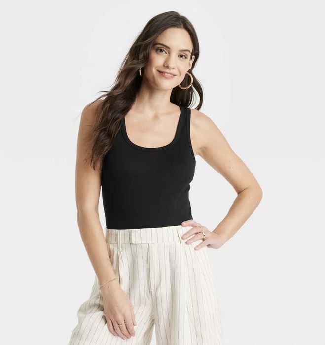 A sleek black tank top