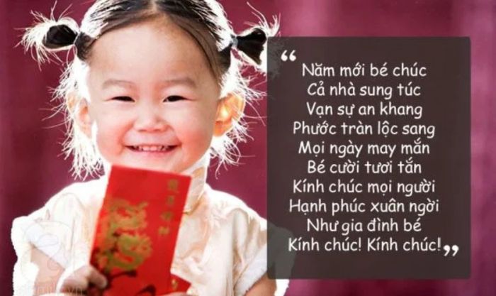 Hình ảnh bé gái xinh xắn, đáng yêu gửi lời chúc Tết