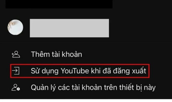 Nhấn chọn Sử dụng YouTube khi đã đăng xuất