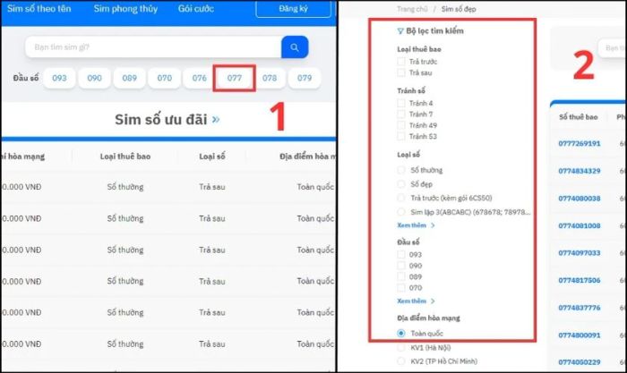 Hướng dẫn mua sim đầu số 0773 trên website MobiFone