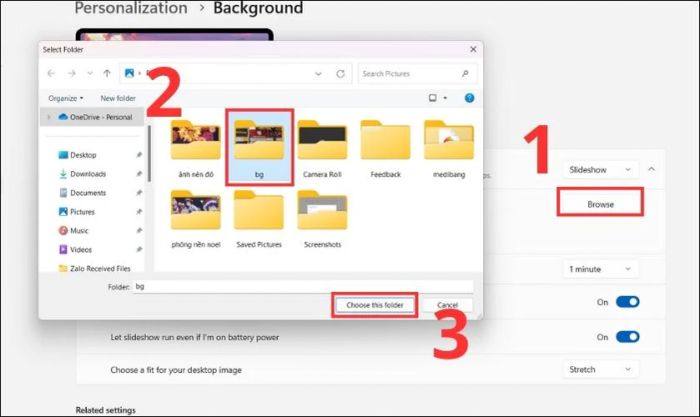 Chế độ Slideshow cho phép bạn trình chiếu nhiều hình ảnh cùng một lúc