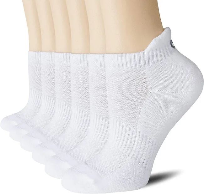 The white socks shown being worn on feet