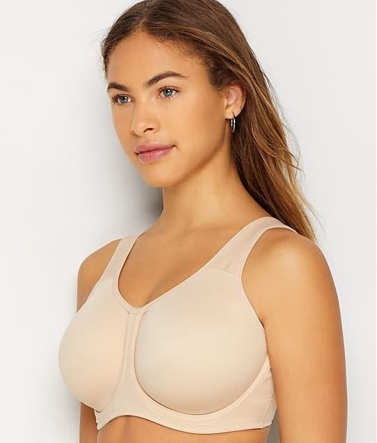 Model wearing a beige bra