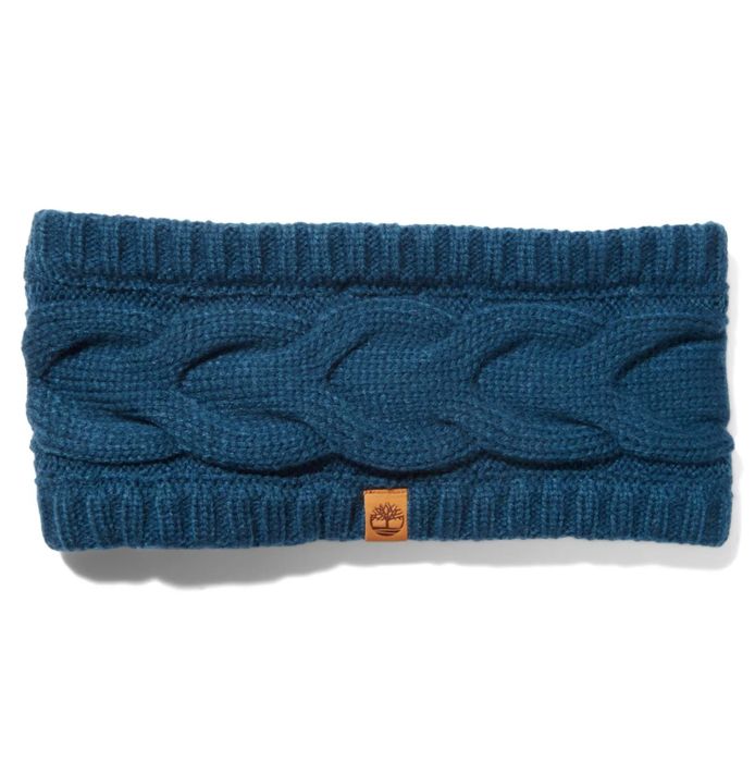 The headband in a blue colorway