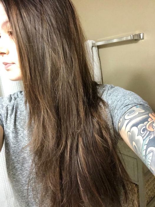 A reviewer's hair before applying Arctic Fox hair dye