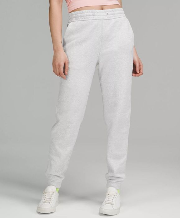 A pair of grey high-rise joggers