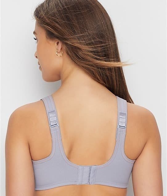 Model wearing a lilac bra