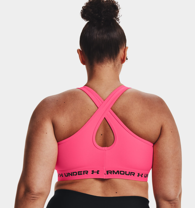 Model showcasing the pink bra