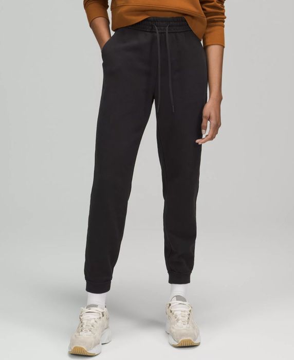 A pair of black high-rise joggers