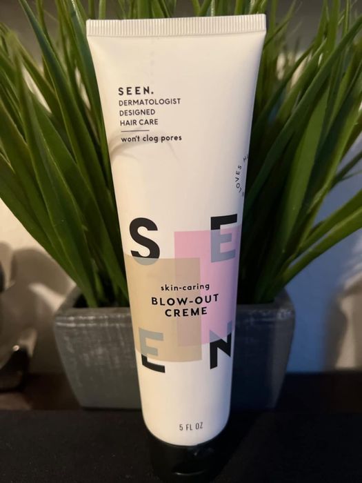 reviewer’s tube of SEEN blow-out creme