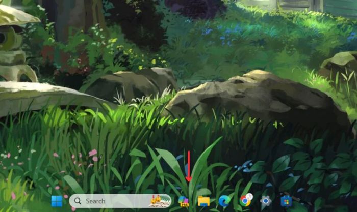 Giao diện sau khi làm trong suốt thanh Taskbar trên Windows 11 bằng TranslucentTB
