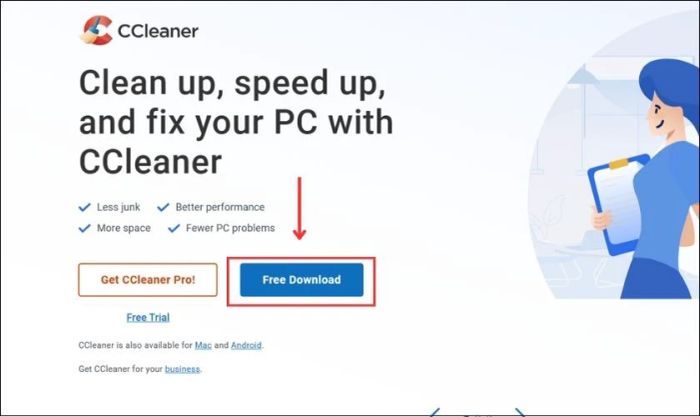 Phần mềm dọn rác CCleaner dành cho Windows 11