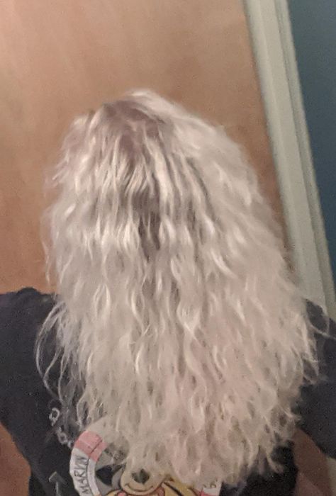 reviewer’s wavy hair before applying the product