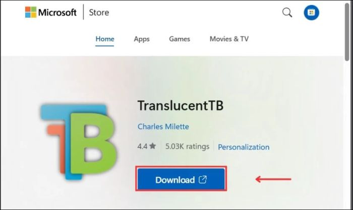Sử dụng phần mềm TranslucentTB để làm mờ thanh Taskbar trên Windows 11