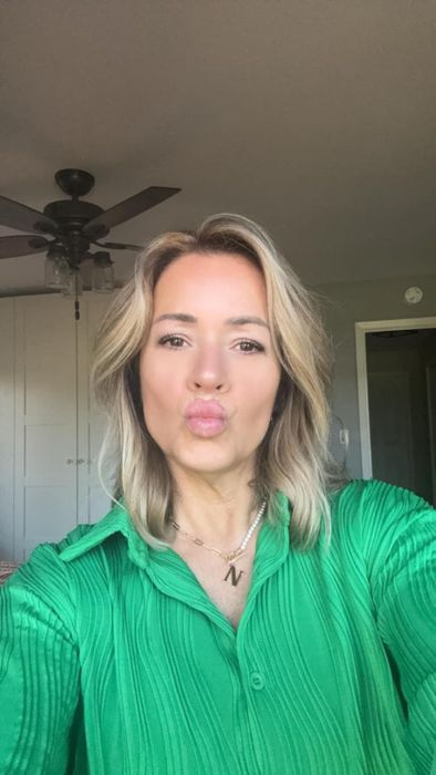 reviewer's selfie showcasing flawless hair post-product use
