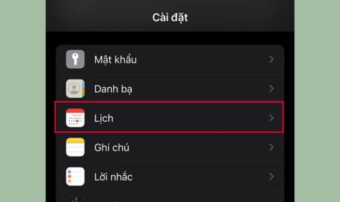 Hướng dẫn bật lịch âm trực tiếp trên iPhone