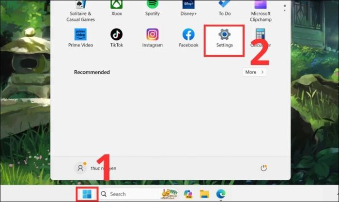 Cách làm trong suốt thanh Taskbar thông qua Cài đặt trên Win 11