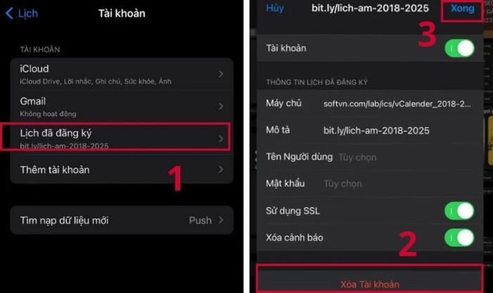 Nhấn chọn Xóa tài khoản