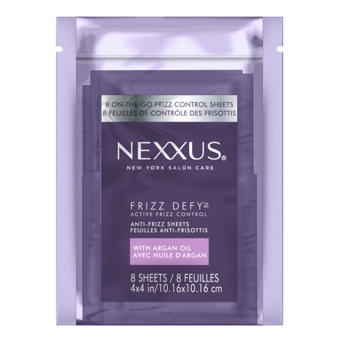 Nexxus Frizz Taming Sheets in their packaging