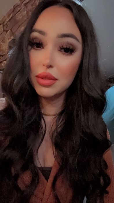 Reviewer wearing the lipstick