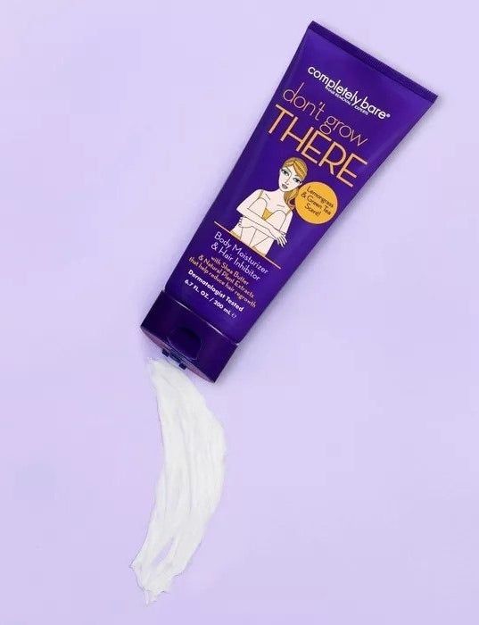 Lotion being dispensed from a tube.