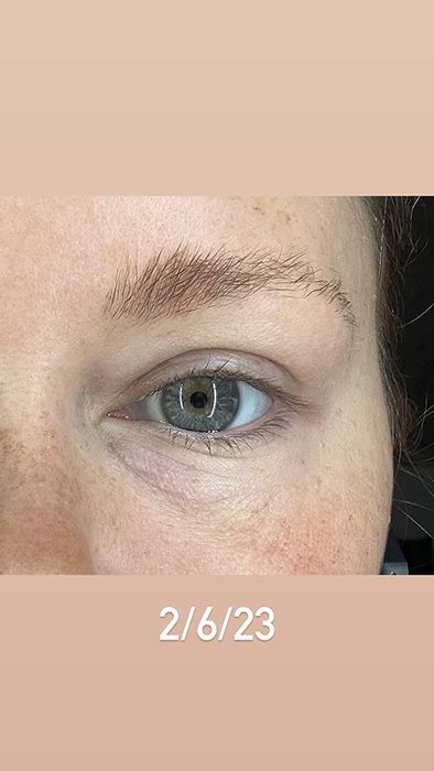 Reviewer's lashes in February before using the serum