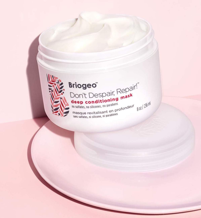 A white jar containing the hydrating hair mask