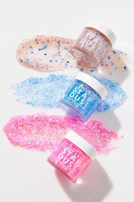 The three colored glitter gels