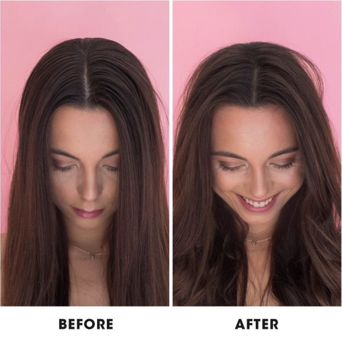 A model with oily roots as before, followed by a model with full, refreshed roots.