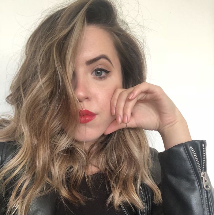 Alice showing off her healthy, wavy hair.