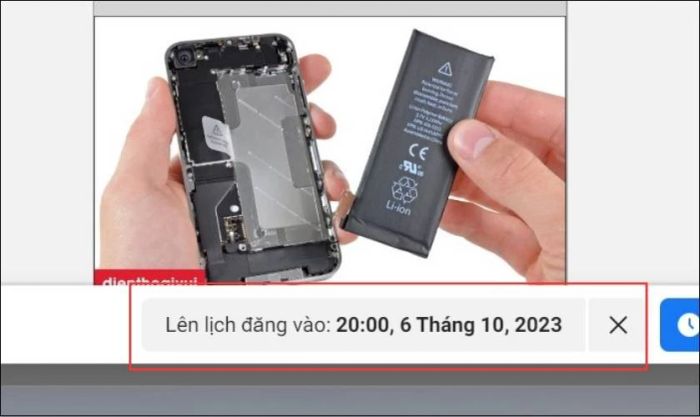 Hãy chọn thời gian đăng bài trong mục Lên lịch đăng tin