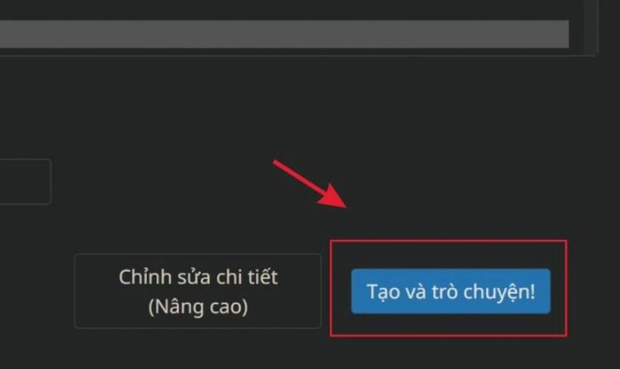 Nhấn vào nút Tạo và trò chuyện! để bắt đầu tương tác.