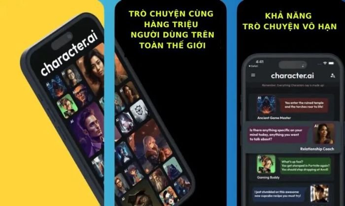 Các tính năng nổi bật của chatbot Character AI
