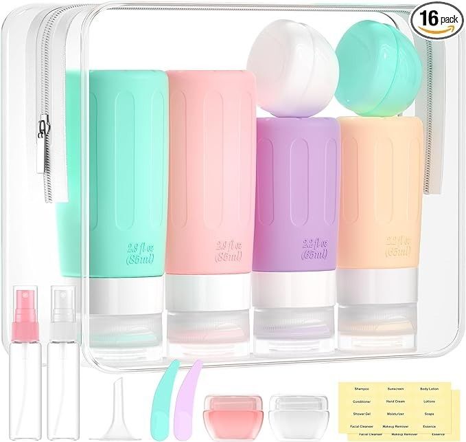 the travel containers neatly arranged in their travel case