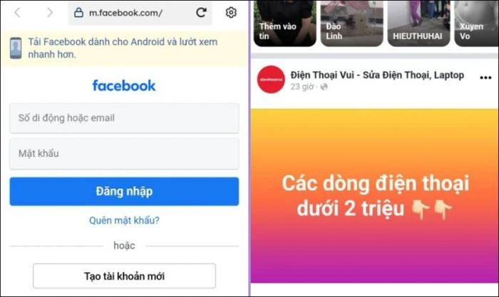 Việc đăng nhập vào tài khoản Facebook là cần thiết