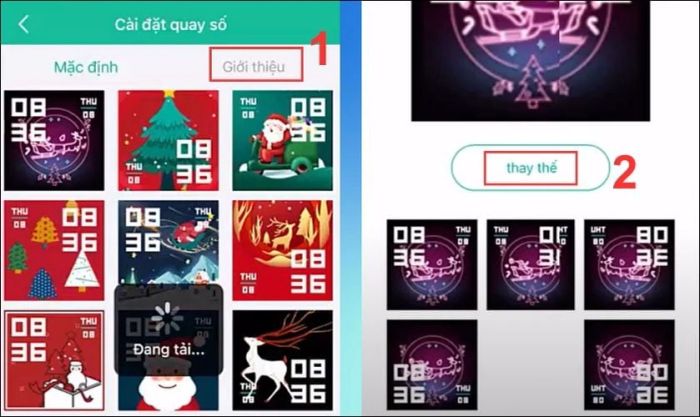 Chọn vào Giới thiệu rồi tiếp tục chọn vào Thay thế