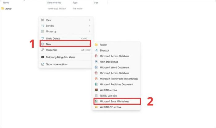 Phương pháp tạo file Excel trên máy tính