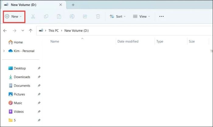 Cách tạo file trên máy tính bằng thanh công cụ Ribbon