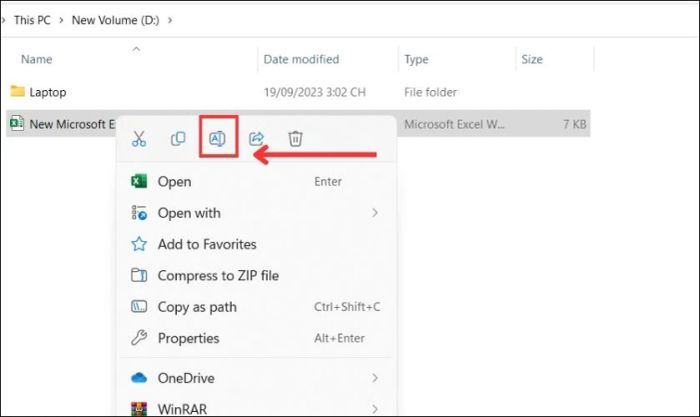 Hướng dẫn đổi tên file Excel trên máy tính