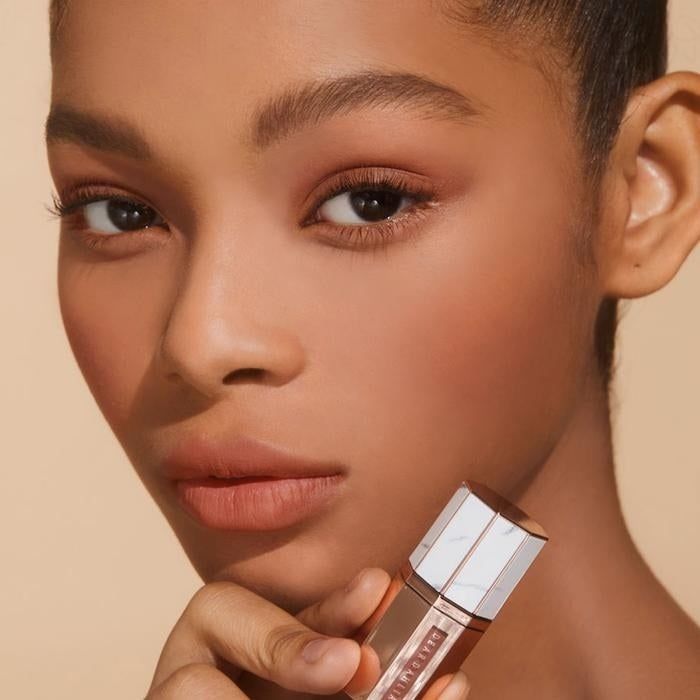 Nude shade applied all over the model.