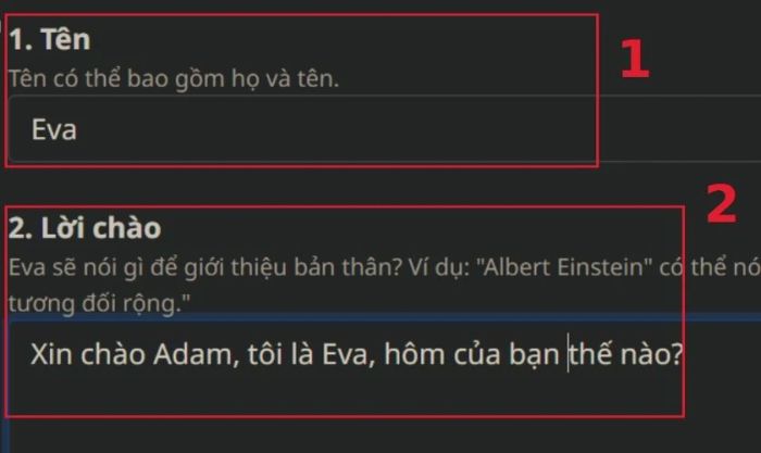 Thay đổi tên và thêm lời chào cho nhân vật AI trên Character.