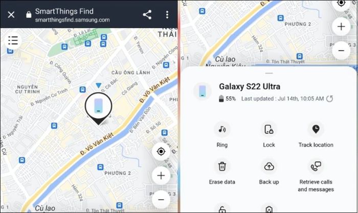 Cách cài định vị giữa 2 điện thoại Samsung