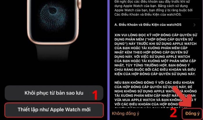 Chọn tùy chọn Thiết lập như Apple Watch mới