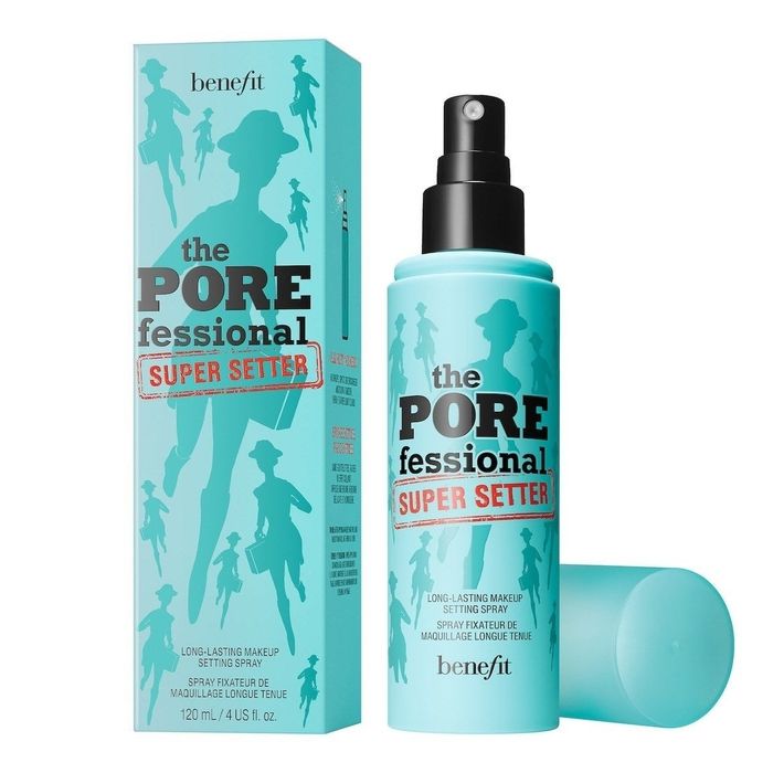The blue setting spray.