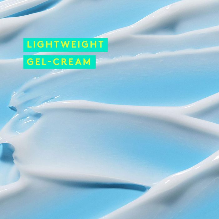 A close-up view of the refreshing gel-cream texture that melts into the skin